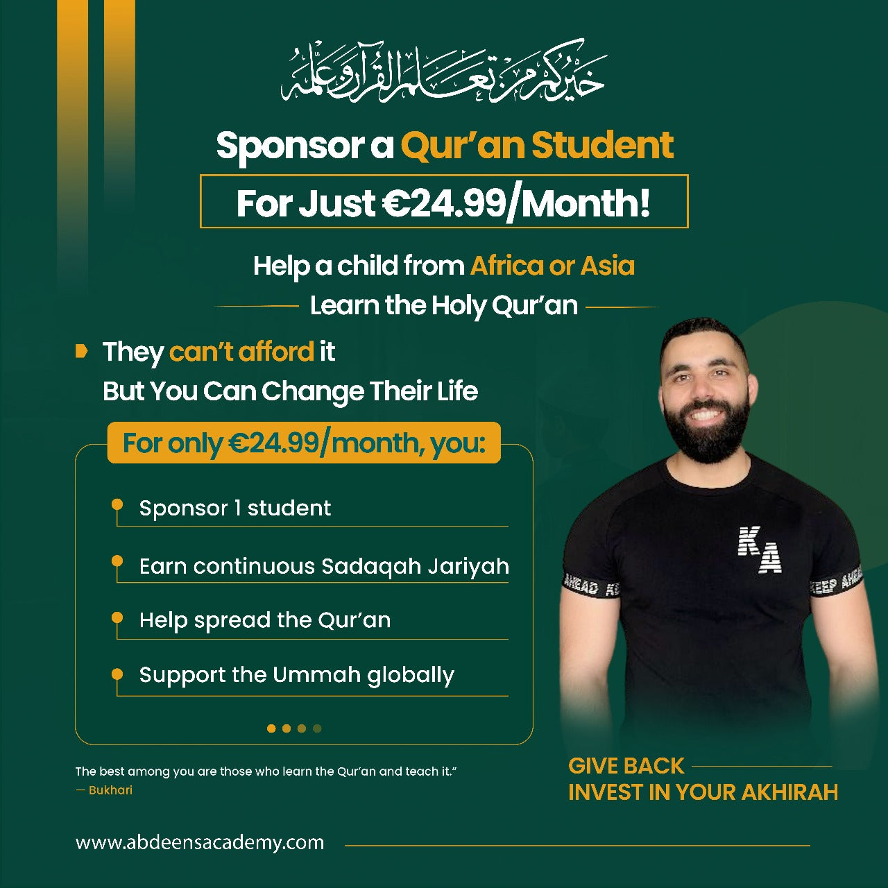Empower a Student with Quran Knowledge with sponsorship